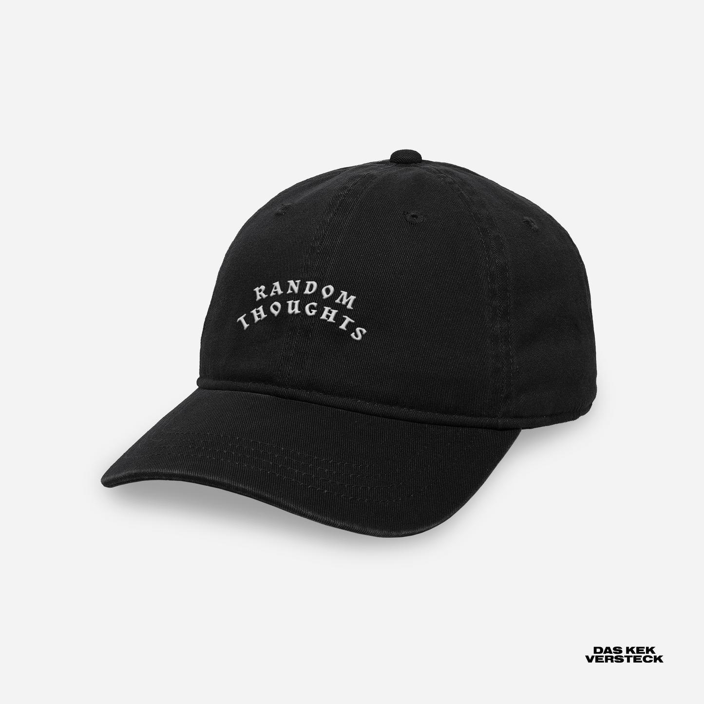 »DAS KEK VERSTECK - RANDOM THOUGHTS« Cap, white/black