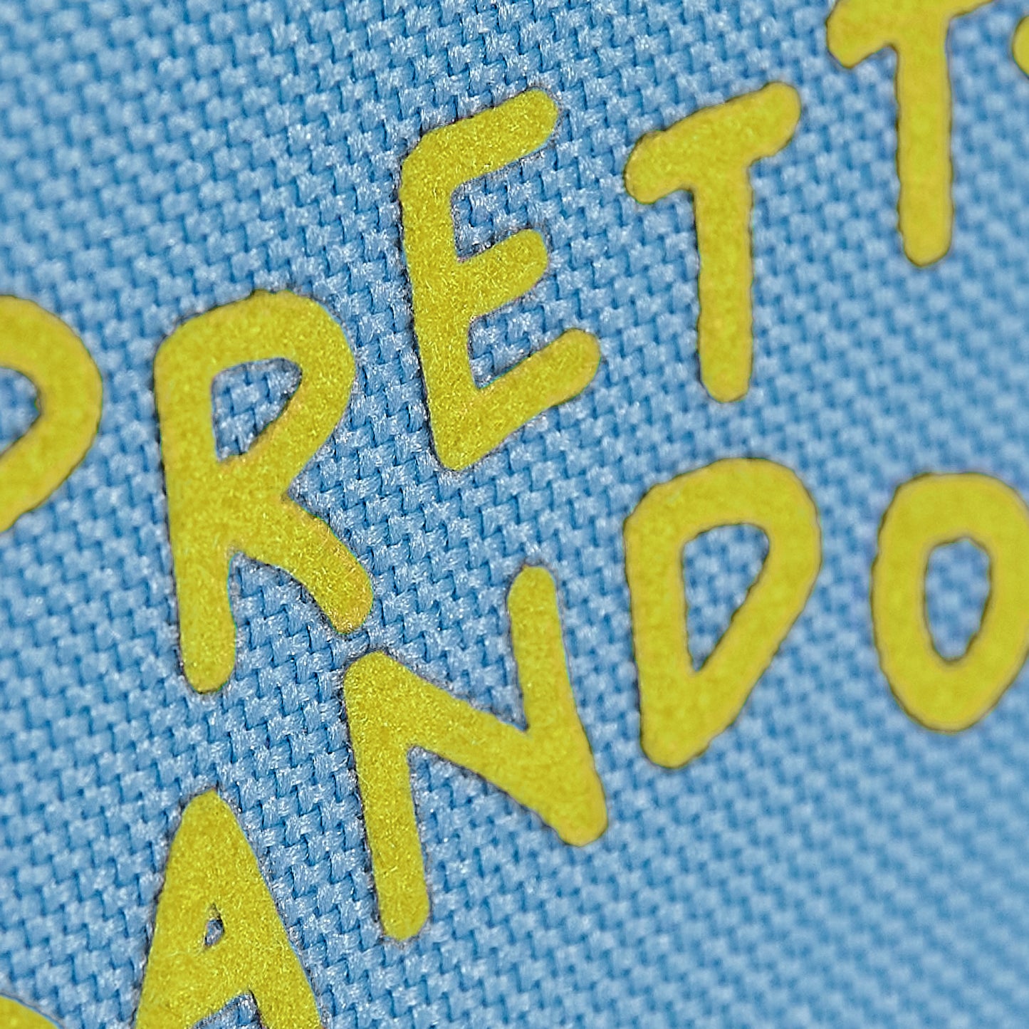 »PRETTY RANDOM« Zip bag, sky blue/yellow