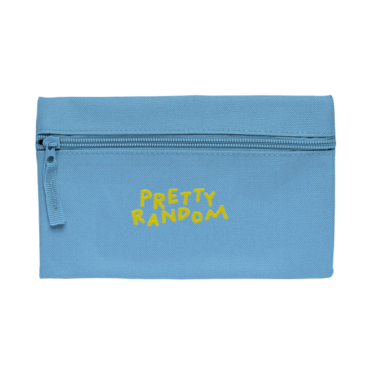 »PRETTY RANDOM« Zip bag, sky blue/yellow